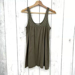Michael Stars MEDIUM Olive Green Floral Baby Doll Tank Top Sleeveless Shirt